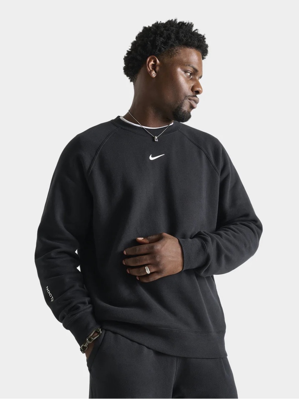 Nike Black Crewneck with White Swoosh Logo